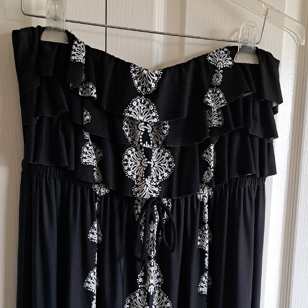 Style & Co. Black and Silver Maxi Dress Cocktail - Picture 3 of 10